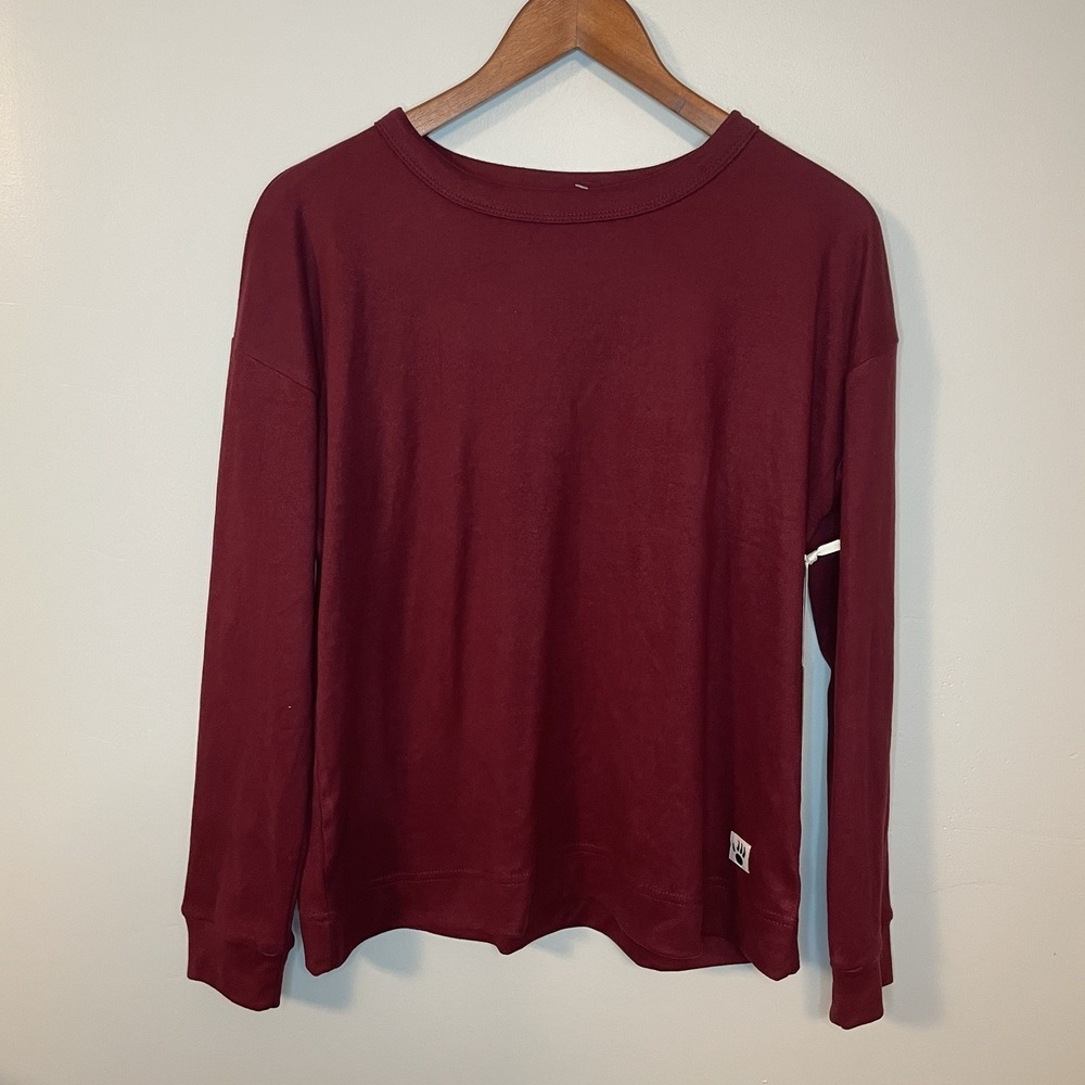 Bearpaw Women Maroon Sleepwear Top Size S Soft Winter